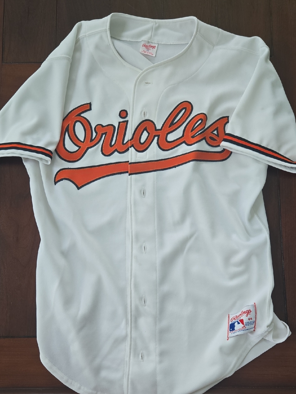Vintage Rawlings Orioles Script Baseball Jersey Size 44